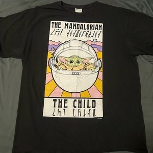 Black Star Wars shirt of grogu